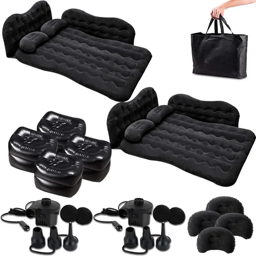 Miniatura 8 de Zento Deals - Colchón de aire para asiento trasero de coche y camión - Colchón inflable de coche portátil de calidad prémium con 2 almohadas, ajuste