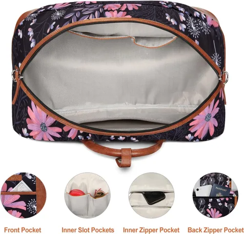 Miniatura 52 de IBFUN Bolsas de fin de semana para mujer, bolsa grande de lona para viaje, bolsa de viaje con compartimento para zapatos, 21 pulgadas, juego de 3