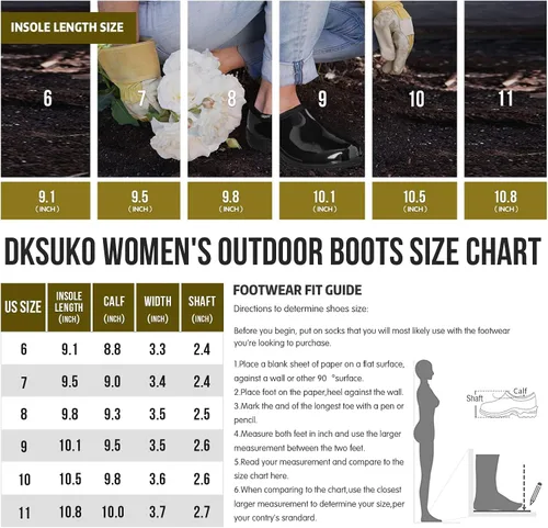 Miniatura 5 de DKSUKO Zapato de jardín impermeable para mujer, calzado ligero para lluvia con plantilla cómoda