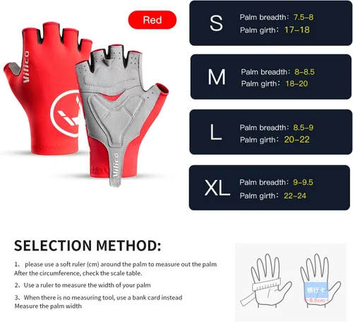 Miniatura 6 de Guantes de ciclismo transpirables para bicicleta de montaña, guantes acolchados de gel de medio dedo, guantes de ciclismo para hombres y mujeres que