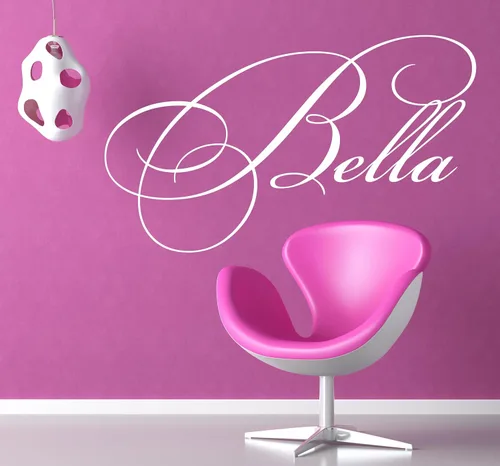 Miniatura 9 de Calcomanía de pared con nombre y inicial para niñas, decoración de pared, personalizada, decoración, guardería, dormitorio, además de calcomanía