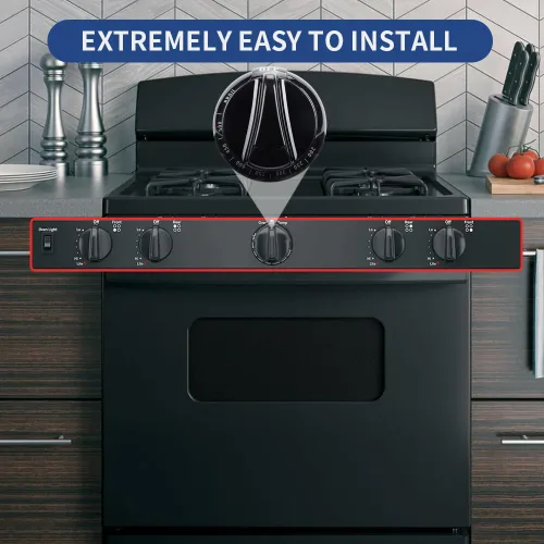Miniatura 6 de Pomo de estufa termostato WB03K10037 negro mejorado, pieza de repuesto para horno de gama GE y Hotpoint, reemplaza AP2014849, 242683, AH225986