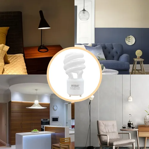 Miniatura 7 de 13 vatios T2 espiral CFL GU24 base de bombilla de luz de 2 clavijas 2700 K 900 lm 120 V 60 Hz Bombilla de Luz - Mini espiral de bloqueo giratorio