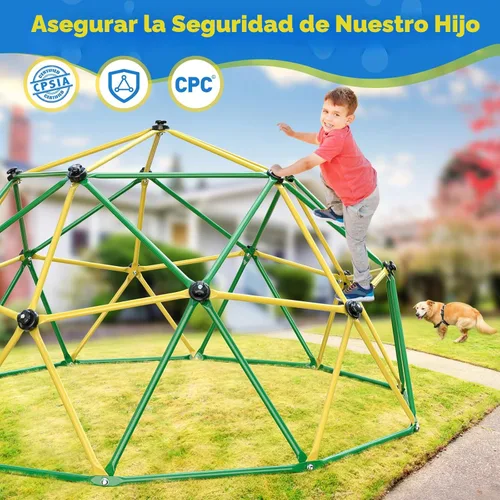 Miniatura 3 de Amictoy Domo de Escalada, Escalador de 10 Pies con Hamaca y Columpio, Gimnasio de la Selva para el Patio Trasero para Niños, Modelo Mejorado 2025