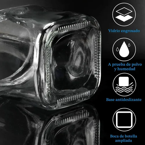Miniatura 3 de Mlici Contenedor de especias para condimentos con tapas y cucharas, recipientes de vidrio transparente de 8.6 onzas, contenedor de condimentos