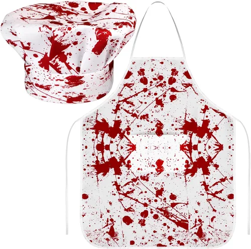 Miniatura 10 de SATINIOR Disfraz de chef de 2 piezas para mujeres y hombres, juego de delantal para adultos, delantal de panadero, sombrero para cocinar y cosplay