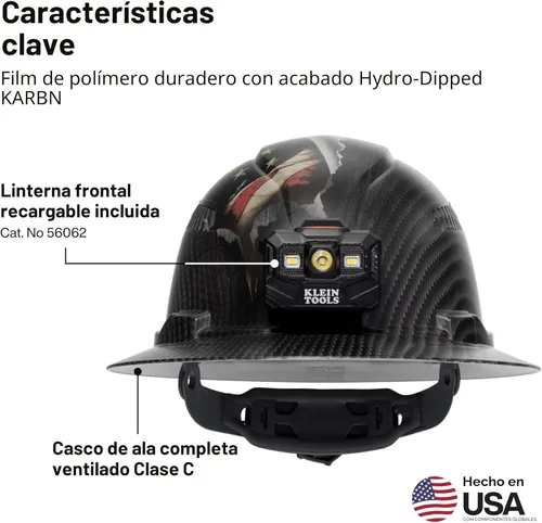 Miniatura 2 de Klein Tools KARBN Full Brim Vented Hard hat, Class C, Premium Comfort and Jobsite Protection