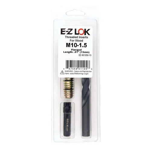 Miniatura 17 de Kit de reparación de rosca hexagonal E-Z para insertos roscados embutidos de madera blanda 5/16-18 x 25mm, taladro, herramienta de instalación