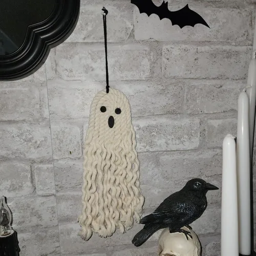 Miniatura 2 de Decoración de Halloween de fantasma hecha a mano de 14 pulgadas, decoraciones de Halloween para interiores y exteriores, decoración de otoño