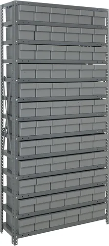 Miniatura 549 de Quantum QSBU-245BK Heavy Duty Shelving Unit with (7) Shelves and (24) QUS245 Black Bins for Garage Warehouse Storage Distribution 400 lb Load
