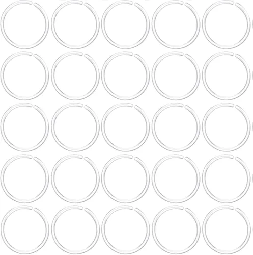 Miniatura 10 de 60 retenedores de plástico antialérgicos de calibre 20, aros de nariz unisex, transparentes, negros, para orejas sensibles y piel