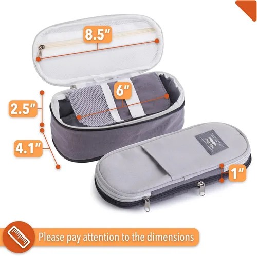 Miniatura 2 de Mr. Pen - Estuche para lápices grande, bolsa de tela grande, gris, bolsa para bolígrafos, suministros escolares, estuche para lápices lindo