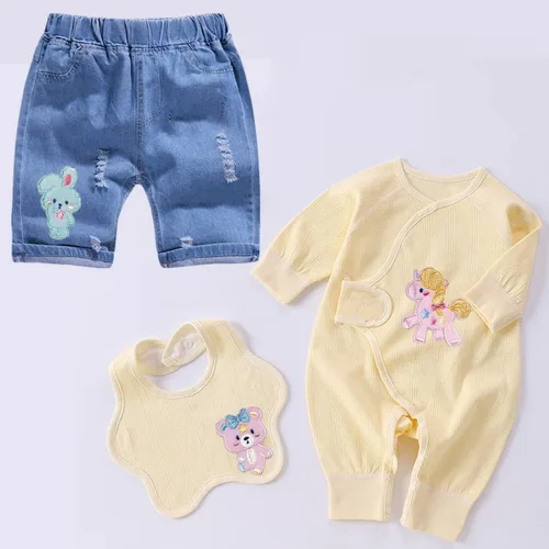 Miniatura 7 de 6 parches bordados de animales lindos para planchar con diseño de unicornio, oso, conejo, elefante, azul y rosa, accesorios de bricolaje para ropa