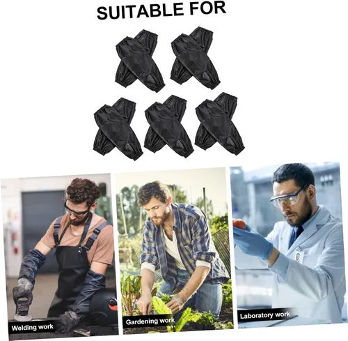 Miniatura 5 de 5 pares de mangas de soldadura resistentes al calor para protección de brazos, mangas de trabajo transpirables, bandas elásticas duraderas y cómodas