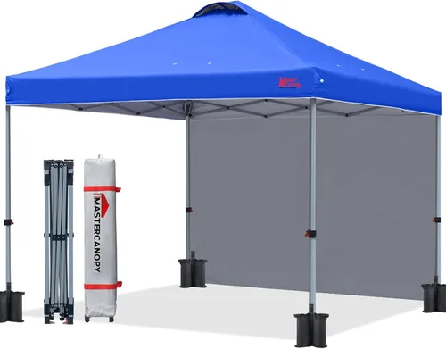 Miniatura 16 de MASTERCANOPY - Toldo desplegable duradero con 1 pared lateral (6.6 x 6.6 pies, caqui)