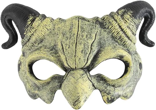 Miniatura 15 de Máscara de cabra para Halloween, oveja, cráneo, carnaval, fiesta, poliuretano, animal, cuerno de animal, cosplay, fiesta, accesorio de disfraz Negro