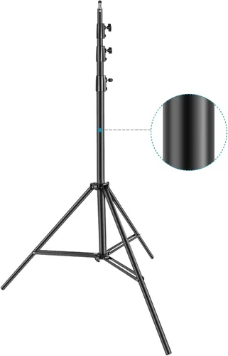 Neewer Soporte de luz resistente, trípode de fotografía ajustable de metal de 13 pies/13.1 ft, soporte C con cojín de resorte, tornillo de 1/4
