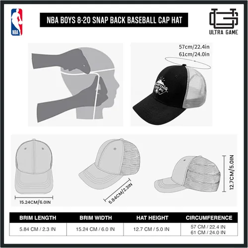 Miniatura 6 de Ultra Game NBA Boys Adjustable Hat Cap One Size Fits All
