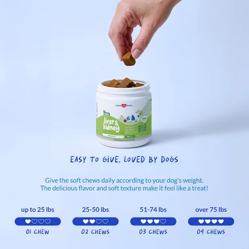Miniatura 7 de Cardo mariano para perros – 90 masticables suaves – Apoyo hepático y renal – Apoyo hepático con EPA y DHA – Desintoxicación – Suplemento hepático