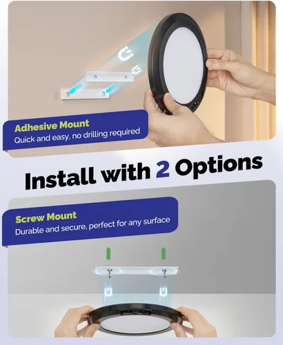 Miniatura 6 de Luz de techo recargable de 10,000mAh con control remoto, luces de ducha inalámbricas impermeables 3000K/4000K/6000K, luz alimentada por batería