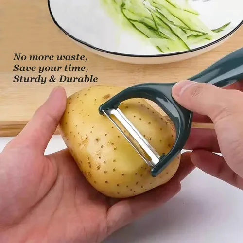 Miniatura 4 de Paquete de 2 peladores en forma de Y, mango antideslizante duradero y hoja afilada de acero inoxidable, peladores de patatas, repollo, zanahoria