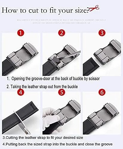Miniatura 7 de VANNANBA Ratchet Belts for MenLeather Automatic Belt Menwith Elegant Gift Box