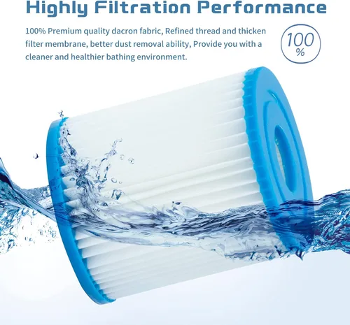 Miniatura 2 de Cartucho de filtro de piscina tipo I para piscinas sobre el suelo, 58093 Cartucho de filtro de repuesto para filtro de piscina, elementos de filtro