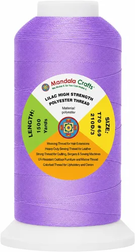 Miniatura 65 de Mandala Crafts Airforce Blue - Hilo resistente de 1500 yardas Tex 70 hilos de poliéster fuertes para coser cortinas, jeans, cuero, cabello