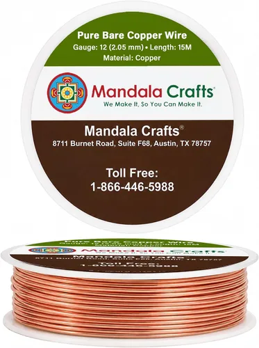 Miniatura 17 de Mandala Crafts Alambre de cobre puro calibre 18 para hacer joyas, envolver, esculpir y electroculturar jardinería – 3.3 x 5 yardas surtido