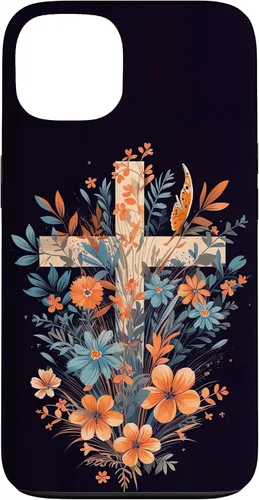 Miniatura 7 de Boho Floral Christian Cross Jesus God Wild Flower Women Case for iPhone 16