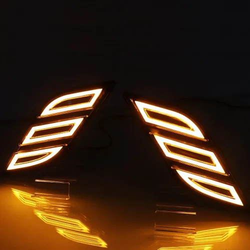Miniatura 5 de Luces LED de Marcador Lateral del Parachoques para Ford Raptor F150 2015-2020, Luz de Marcha Diurna Blanca/Ámbar Switchback con Señal de Giro