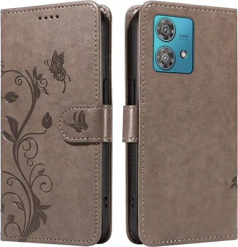 Miniatura 105 de Funda para Motorola Moto E22/E22i, piel sintética, con tarjetero y correa para la muñeca, a prueba de golpes, funda magnética para Motorola Moto Rojo