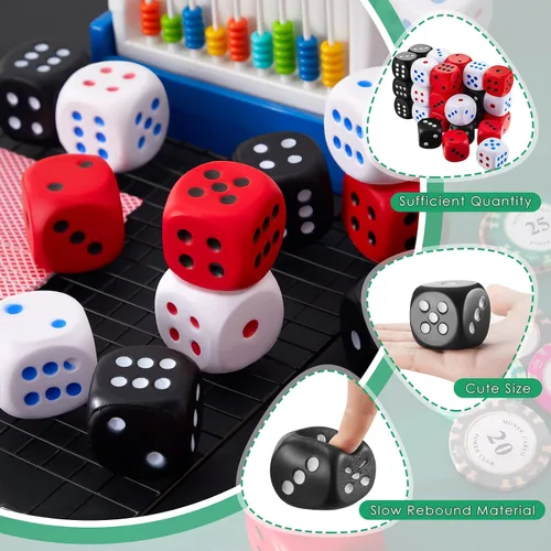 Miniatura 3 de Meooeck 30 bolas de espuma para el estrés, 1.65 pulgadas, grandes, surtidos, coloridos, gigantes, falsos, educativos, para apretar, aliviar