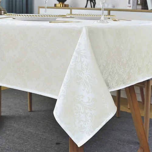 Miniatura 10 de Servilletas cuadradas de jacquard blanco, servilletas de poliéster suave resistentes a las arrugas con diseño damasco, servilletas de tela