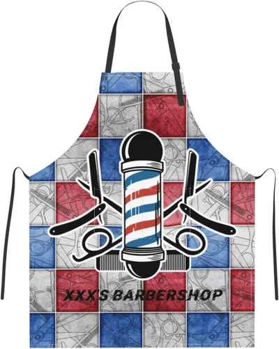 Miniatura 31 de Delantal de barbería personalizado para hombres, delantal de peluquería personalizado con bolsillos, delantal ajustable personalizado para peluquería