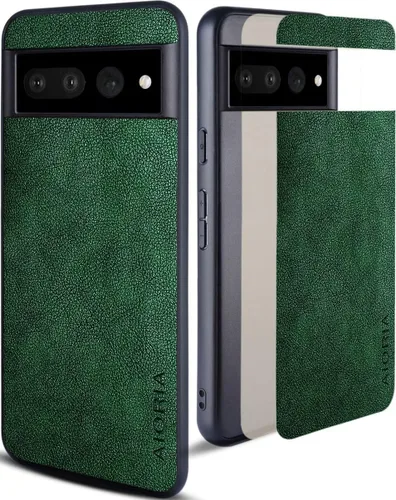Miniatura 10 de Funda protectora completa para Google Pixel 7, funda de cuero premium para teléfono con diseño retro para Google Pixel 7 5G (negro)