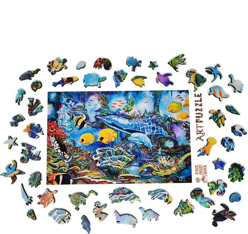 Miniatura 4 de Paquete de madera para adultos, piezas de forma única, fabricado en los Estados Unidos por FoxSmartBox - 333 piezas - Sea World