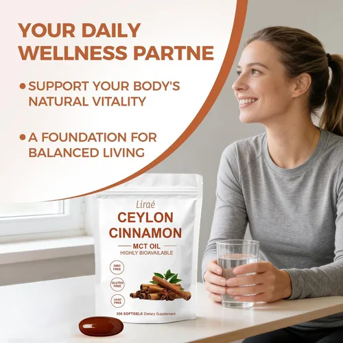 Miniatura 2 de LIRAE Ceilán Canela Ceilán Canela Geles Suaves Equivalentes con Aceite Mct, Extracto de Hierbas Altamente Biodisponible Sin OGM, Sin Gluten 300