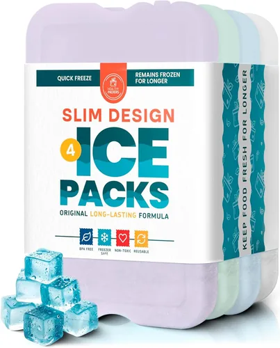 Miniatura 7 de Healthy Packers Reusable Ice Packs for Lunch Boxes - Long Lasting Slim Freezer Packs, Thin Non-Toxic BPA-Free Hard Gel Ice Blocks for Coolers, Kids