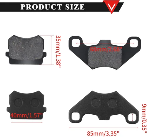 Miniatura 2 de PRO BAT Kit de freno hidráulico trasero para Go Kart con cilindro maestro, pinza, pastilla de freno + rotor de disco para carritos de golf ATV Rojo