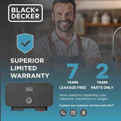 Miniatura 7 de BLACK+DECKER Calentador de agua eléctrico sin tanque de punto de uso de 3.5kW / 120-V 0.5 GPM con dispositivo de alivio de presión, calentador