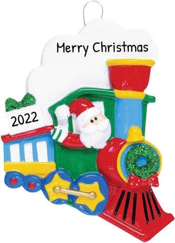 Miniatura 7 de Adorno de tren personalizado 2025 – Adorno Polar Express de tren de locomotora, regalos para viajeros internacionales, vehículo de Navidad