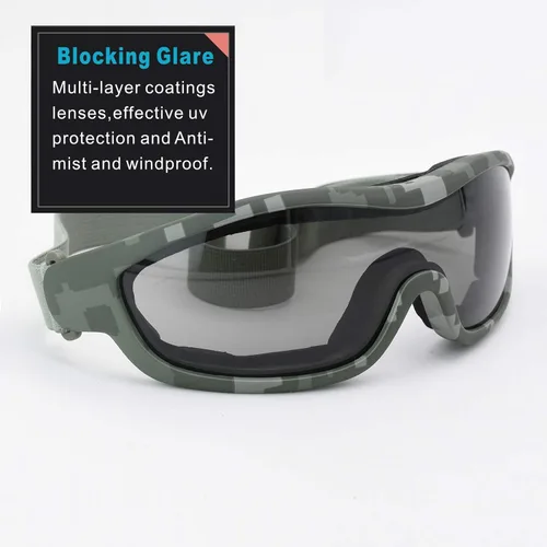Miniatura 3 de Viriber Gafas de motocicleta - Gafas de protección UV para exteriores, gafas de combate a prueba de polvo Gafas militares