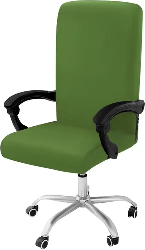 Miniatura 19 de Smiry - Fundas elásticas impresas para silla de oficina de computadora, fundas para sillas giratorias universales de escritorio, extraíbles, Negro