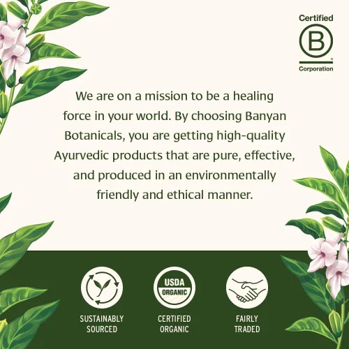 Miniatura 5 de Banyan Botanicals Organic Healthy Kapha – Suplemento herbario cálido y vigorizante – Apoya el movimiento sistémico, la energía física