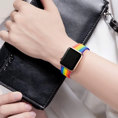 Miniatura 6 de Lerobo - Correas compatibles con Apple Watch de 44 mm, 42 mm, 49 mm, 45 mm y 46 mm para mujeres, correas deportivas de silicona con estampado floral