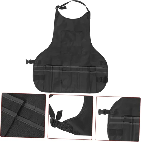 Miniatura 8 de ABOOFAN Adjustable Artist Apron with Tool Storage Oilproof Painting Work Clothes for Comfortable Use Black S