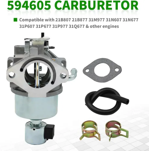 Miniatura 2 de 594605 Carburador con Kit de Juntas de Repuesto para Motor de 17.5 14Hp - 18Hp 594605 792768 591734 594603 Carb Motor de Un Solo Cilindro