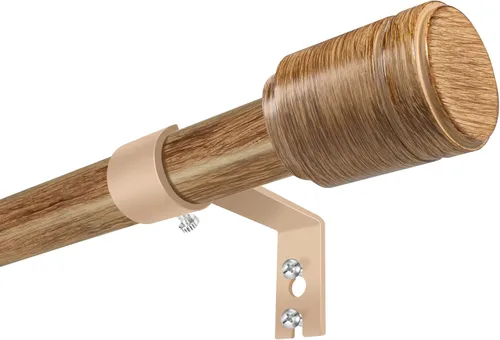 Miniatura 15 de Barras de cortina de 1 pulgada de diámetro de 30 a 45 pulgadas, para ventanas de 30 a 39 pulgadas, varillas negras de madera entretejidas ajustables