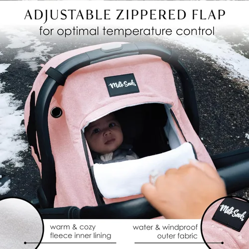 Miniatura 3 de Milk Snob Funda de asiento de coche de invierno para bebé - Toldo para asiento de coche y funda para cochecito para bebés - Impermeable, a prueba